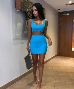 Sorelle Jordan Ribbed Two Piece - Blue New Arrivals