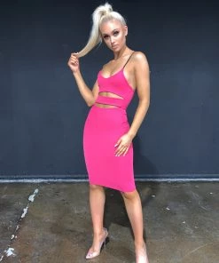 Sorelle Elle Neon Dress - Purple (SALE)