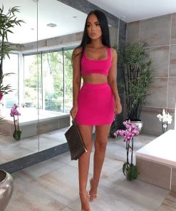 Sorelle Jordan Ribbed Two Piece - Hot Pink New Arrivals