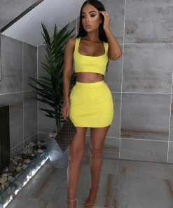 Sorelle Jordan Ribbed Two Piece - Yellow New Arrivals