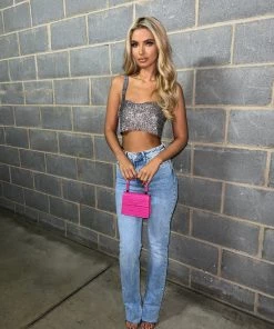 Sorelleuk Albi Diamanté Top - Black