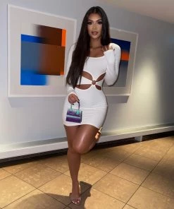 Sorelleuk New Arrivals Nicola Cut Out Dress - Cream (PRE ORDER)