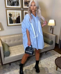 Sorelleuk LOVE Shirt Dress - Blue