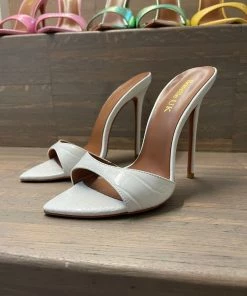 Sorelleuk New Arrivals Sorelle Naked Luxe Heels - White Croc