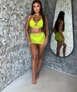 Sorelleuk New Arrivals Phoebe 3 Piece Bikini - Lime