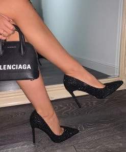 Sorelleuk New Arrivals Candie Crystal Heels - Black (SALE)