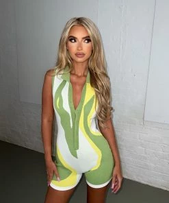 Sorelleuk Louisa Playsuit - Green New Arrivals