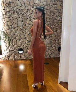 Sorelleuk New Arrivals Talia Cut Out Dress - Brown