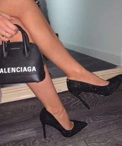 Sorelleuk New Arrivals Candie Crystal Heels - Black (SALE)