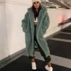 Sorelleuk Luxury Oversized Hooded Teddy Coat - Sage