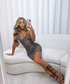 Sorelleuk Nadia Diamanté Dress - Black New Arrivals