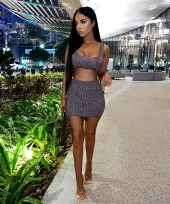 Sorelleuk Sienna PETITE Metallic Two Piece - Gun Metal