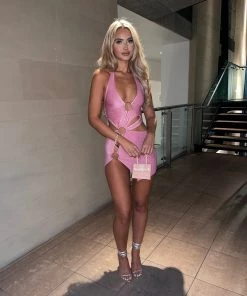 Sorelleuk Emma Glitter Dress - Pink