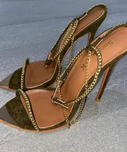 Sorelleuk Sorelle Chain Luxe Heels - Green