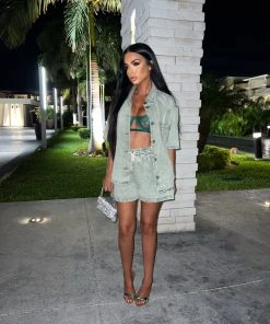 Sorelleuk Maddox Denim Two Piece - Green New Arrivals