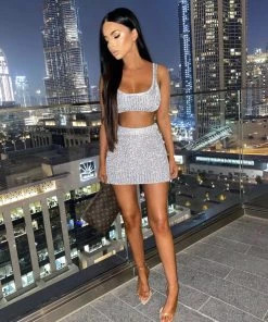 Sorelleuk Sienna Metallic Two Piece - Silver New Arrivals