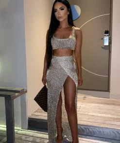 Sorelleuk Lizzie Metallic Two Piece - Gold New Arrivals