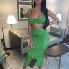 Sorelleuk New Arrivals Tiffy Metallic Two Piece - Emerald