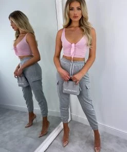 Sorelleuk New Arrivals Mara Tie Crop Top - Baby Pink