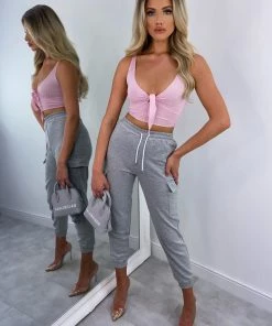 Sorelleuk New Arrivals Mara Tie Crop Top - Baby Pink