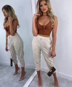 Sorelleuk Mara Tie Crop Top - Mocha