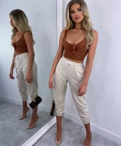 Sorelleuk Mara Tie Crop Top - Mocha