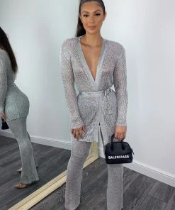 Sorelle Amelia Metallic Co-ord Set -Silver (SALE)