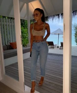 Sorelleuk Leah Metallic Crop Top - Gold New Arrivals