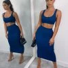 Sorelle Kimberley Ribbed Two Piece - Navy