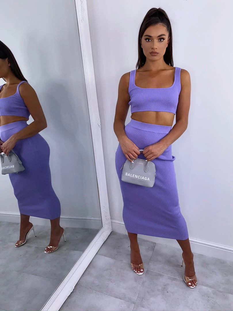 Sorelle Kimberley Ribbed Two Piece - Lilac 2 Sorelle Kimberley Ribbed Two Piece - Lilac