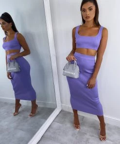 Sorelle Kimberley Ribbed Two Piece - Lilac
