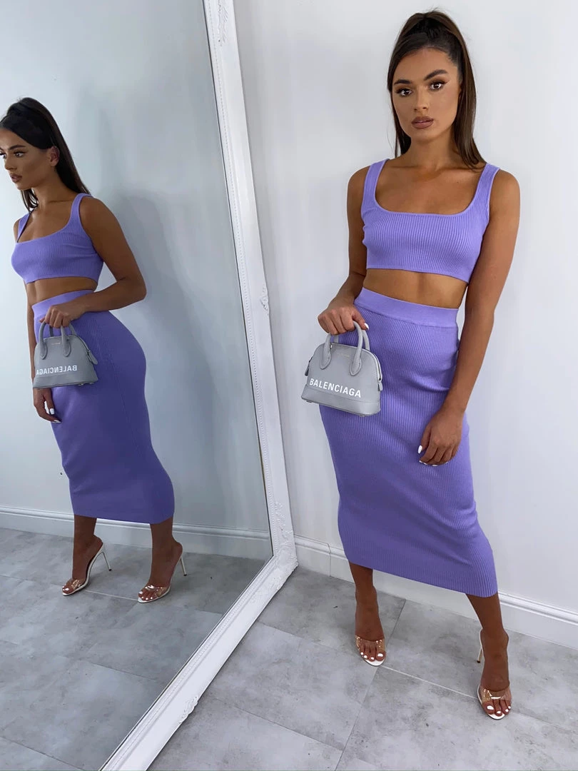 Sorelle Kimberley Ribbed Two Piece - Lilac 1 Sorelle Kimberley Ribbed Two Piece - Lilac