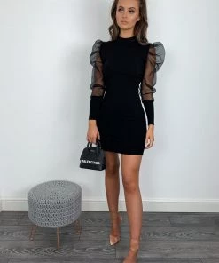 Sorelleuk Sophie Puff Sleeve Dress - Black (SALE) New Arrivals