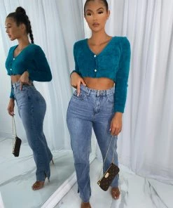 Sorelleuk New Arrivals Saskia Knit Cardigan - Teal (SALE)