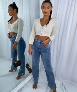 Sorelleuk New Arrivals Saskia Knit Cardigan - Stone (SALE)