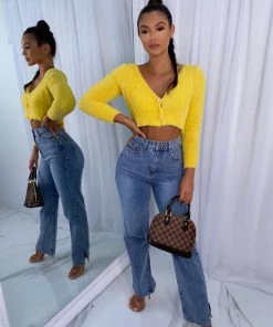 Sorelleuk New Arrivals Saskia Knit Cardigan - Yellow (SALE)