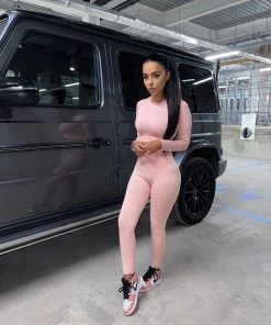 Sorelleuk Sorelle Luxe Ribbed Two Piece - Pink New Arrivals