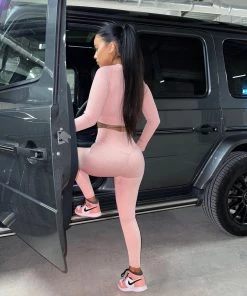 Sorelleuk Sorelle Luxe Ribbed Two Piece - Pink New Arrivals