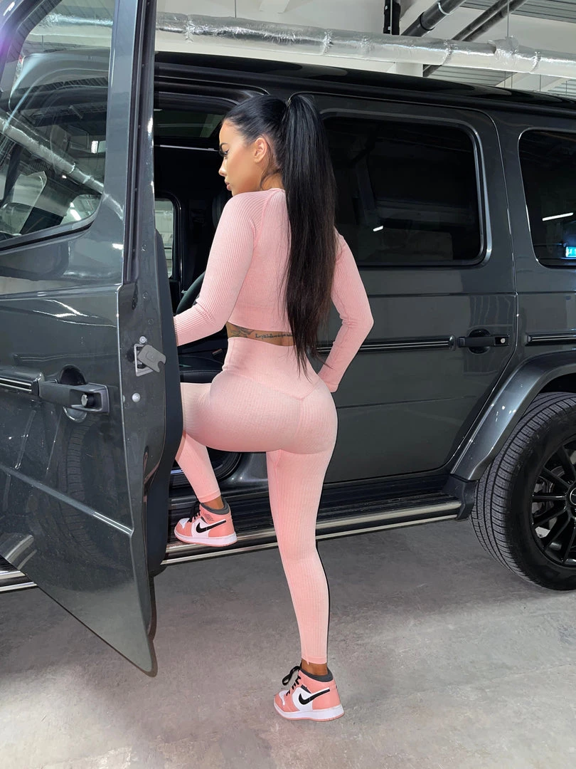 Sorelleuk Sorelle Luxe Ribbed Two Piece - Pink New Arrivals 1 Sorelleuk Sorelle Luxe Ribbed Two Piece - Pink New Arrivals