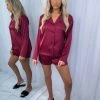 Sorelleuk Alex Short Silk Pyjamas - Wine