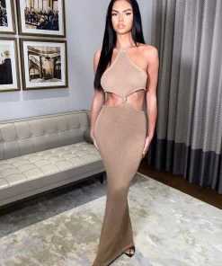 Sorelleuk Saffron Midaxi Dress - Tan