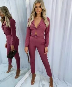 Sorelleuk New Arrivals Stevie Suit Two Piece - Berry