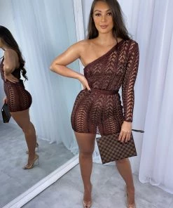 Sorelle Arianna Asymmetric Dress - Bronze New Arrivals