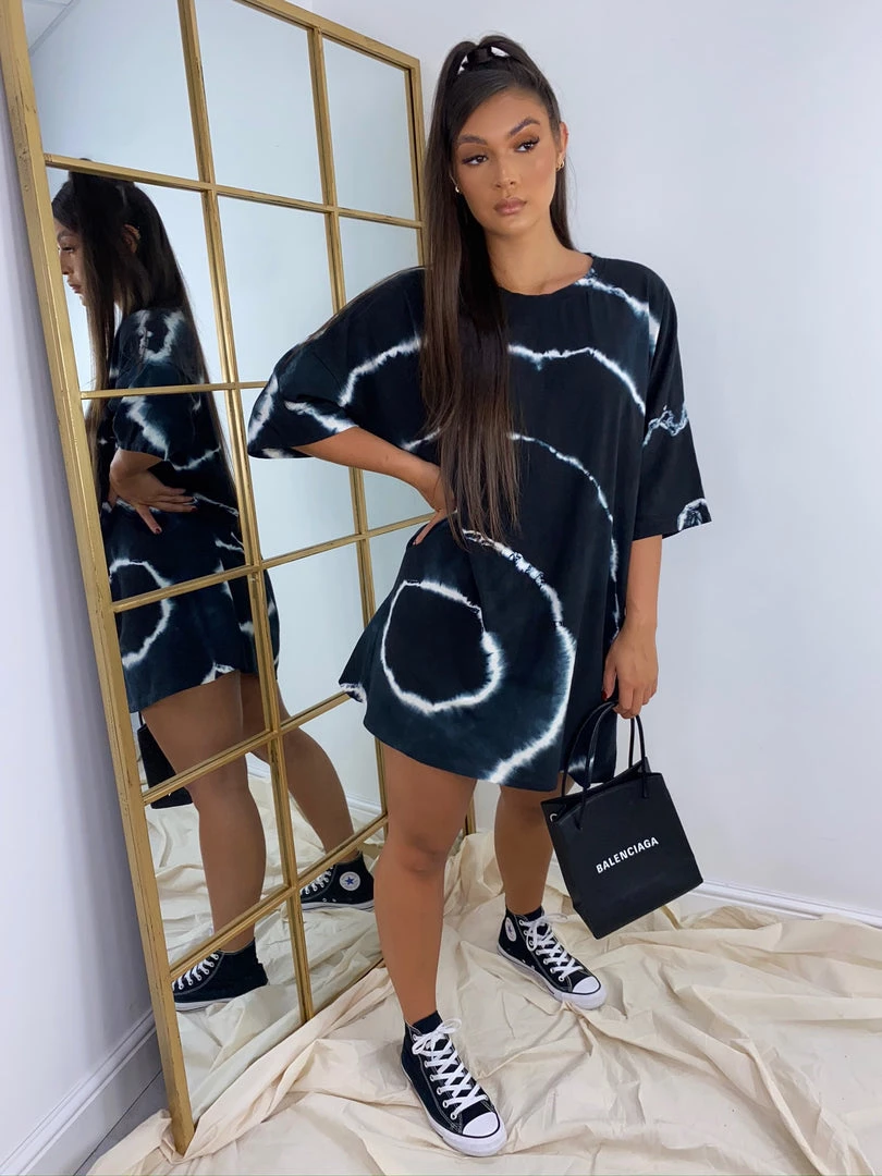 Sorelleuk Coco Tie Dye T-Shirt - Black 1 Sorelleuk Coco Tie Dye T-Shirt - Black