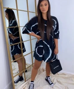 Sorelleuk Coco Tie Dye T-Shirt - Black