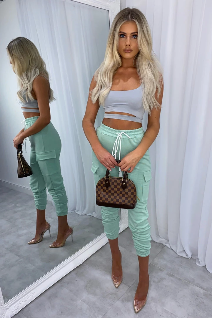 Sorelleuk Nicky Cargo Joggers - Mint 2 Sorelleuk Nicky Cargo Joggers - Mint