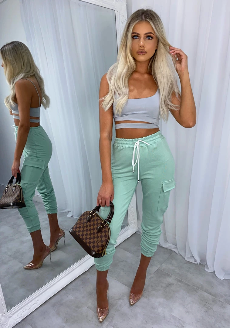 Sorelleuk Nicky Cargo Joggers - Mint 1 Sorelleuk Nicky Cargo Joggers - Mint