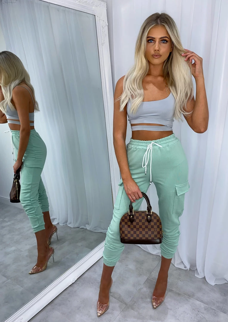 Sorelleuk Nicky Cargo Joggers - Mint 4 Sorelleuk Nicky Cargo Joggers - Mint