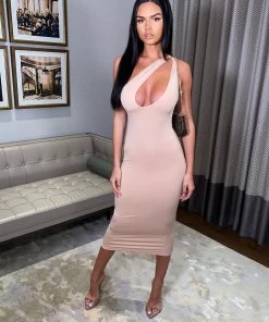 Sorelleuk Monica Midi Dress - Nude New Arrivals