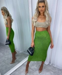 Sorelleuk New Arrivals Faye Metallic Two Piece - Golden